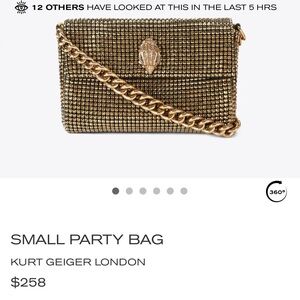 Kurt Geiger Gold Crystal Embellished Crossbody